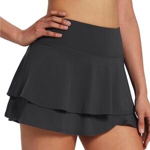Baleaf Tennis Skirt Black Layered Skort Medium 14”